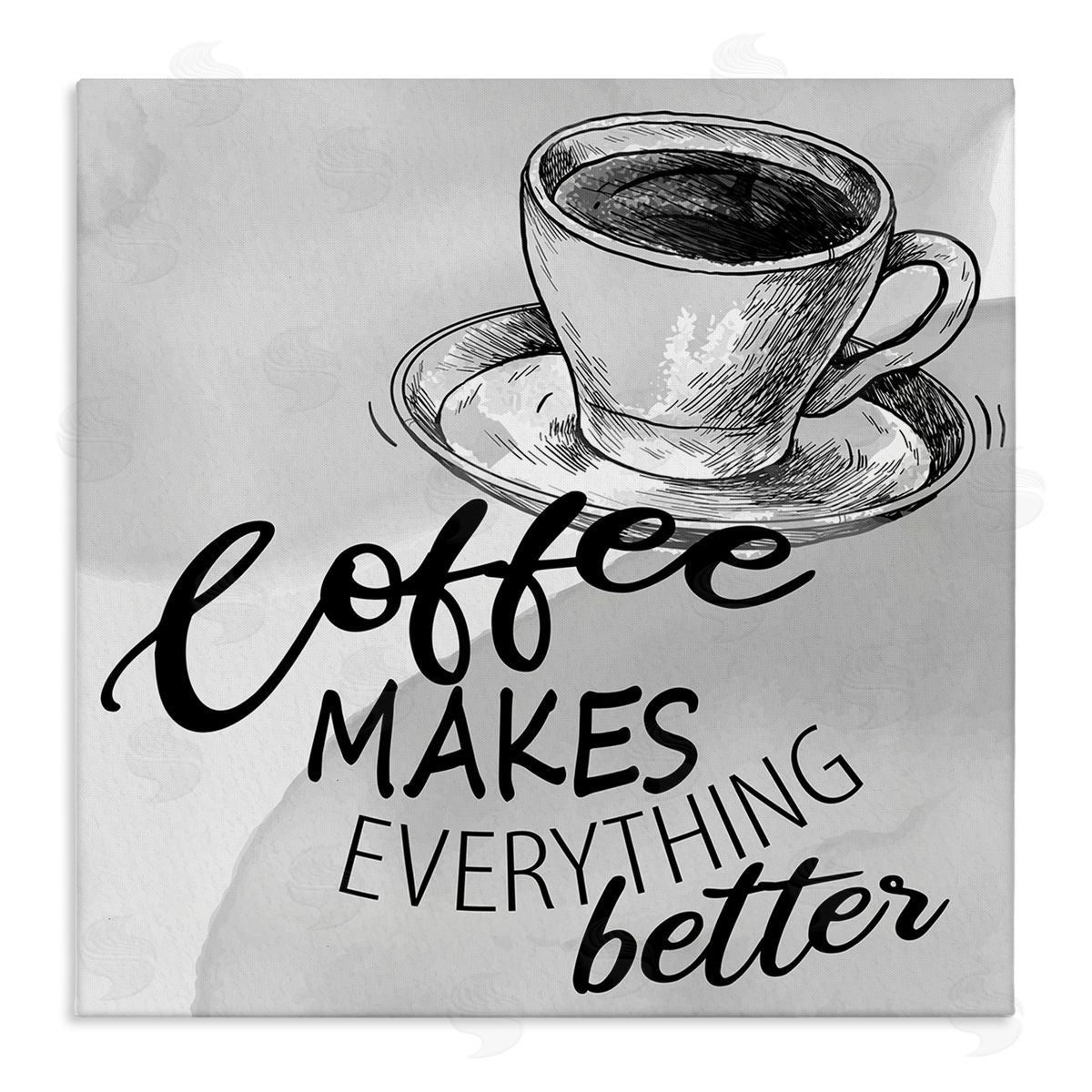 Kim Allen Vintage Coffee Phrase Stretched Canvas Wall Art Print