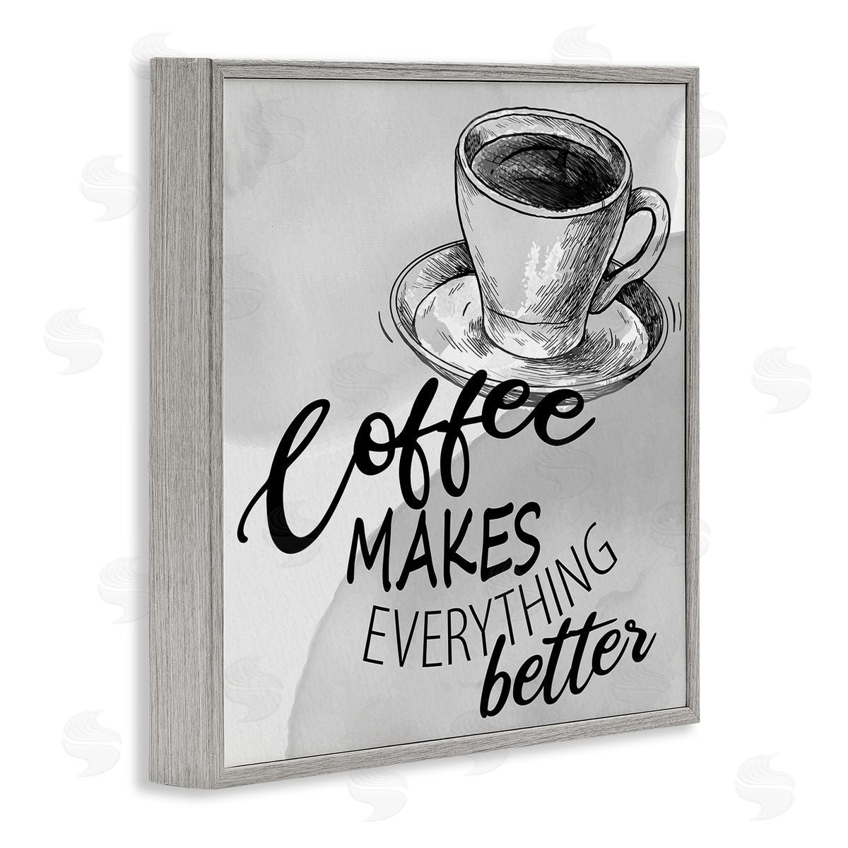 Kim Allen Vintage Coffee Phrase Gray Framed Glicee Wall Art Print