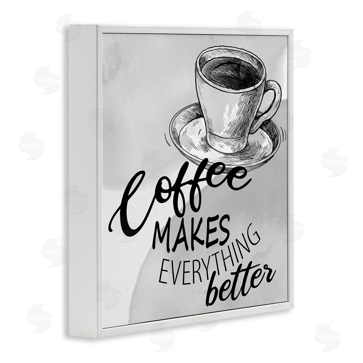 Kim Allen Vintage Coffee Phrase White Framed Glicee Wall Art Print