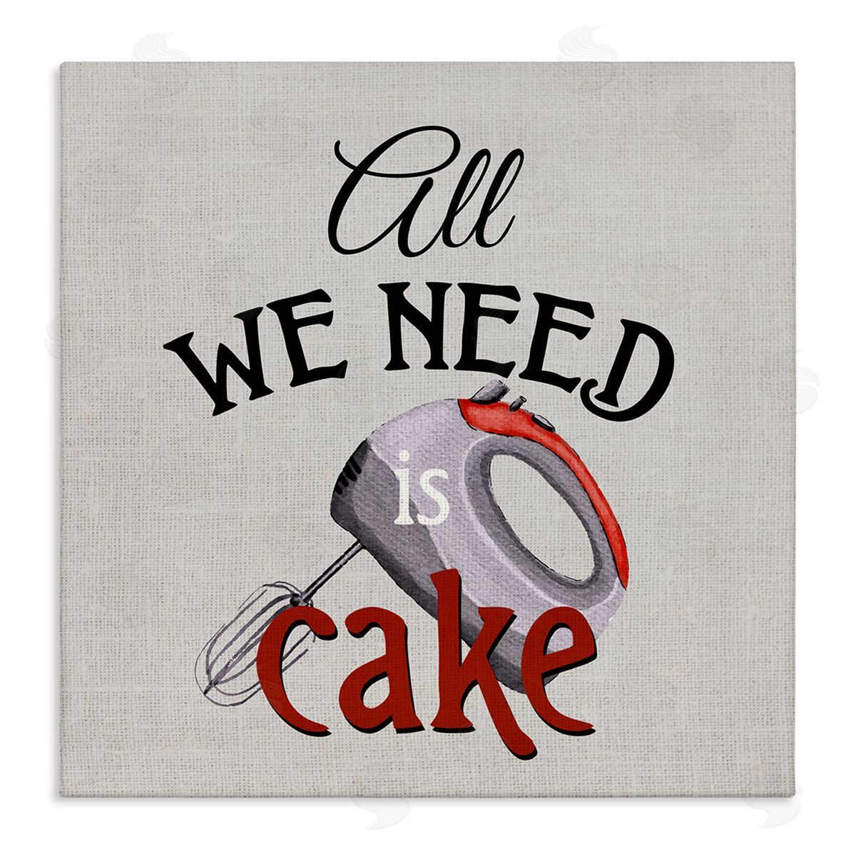 Kim Allen Kitchen Cake Phrase Stretched Canvas Wall Art Print