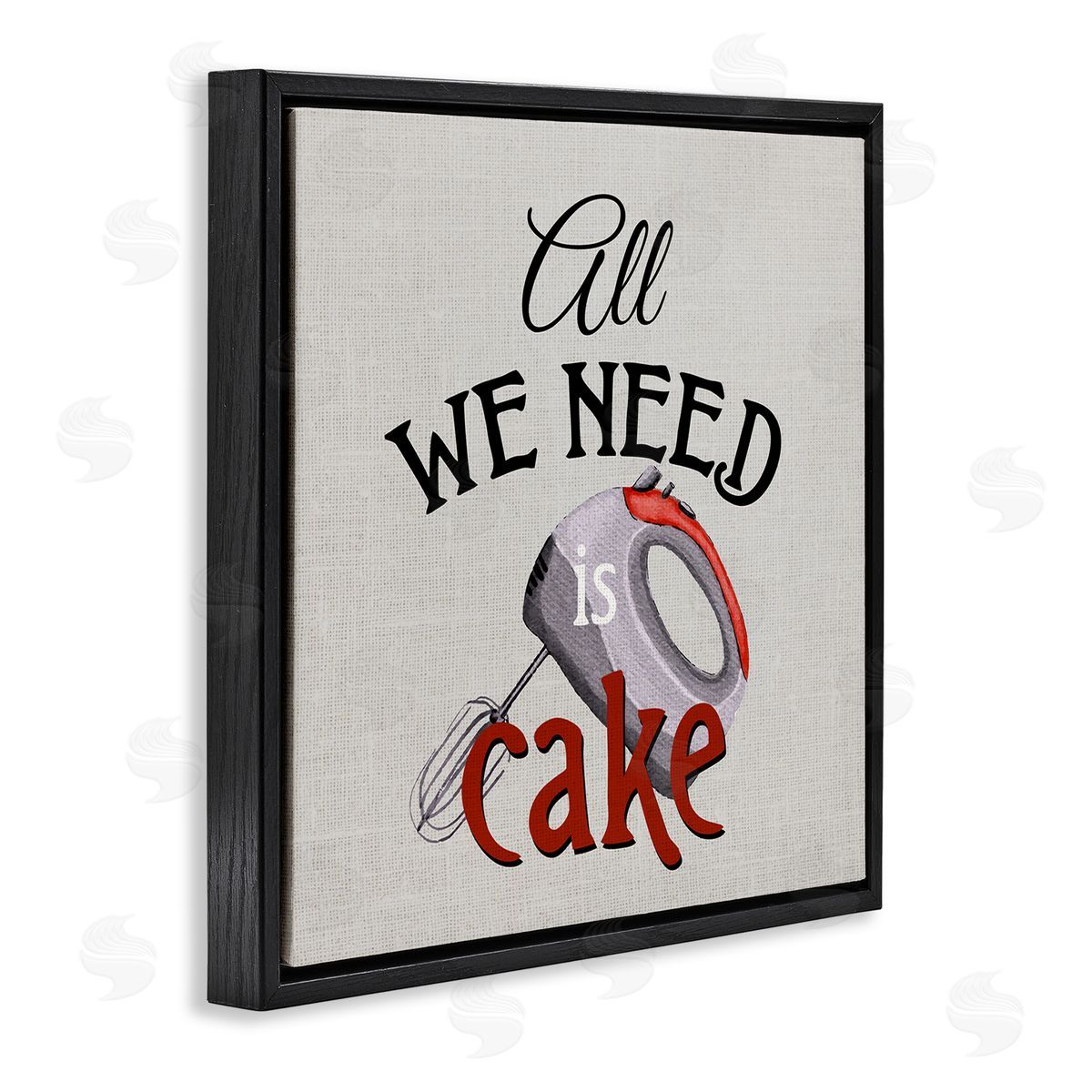 Kim Allen Kitchen Cake Phrase Black Floating Frame Canvas Wall Art Print