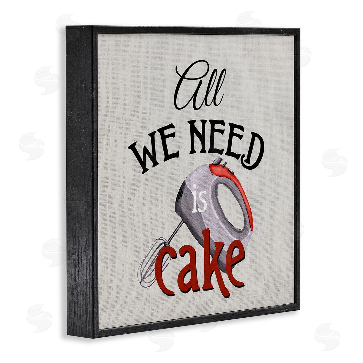 Kim Allen Kitchen Cake Phrase Black Framed Glicee Wall Art Print