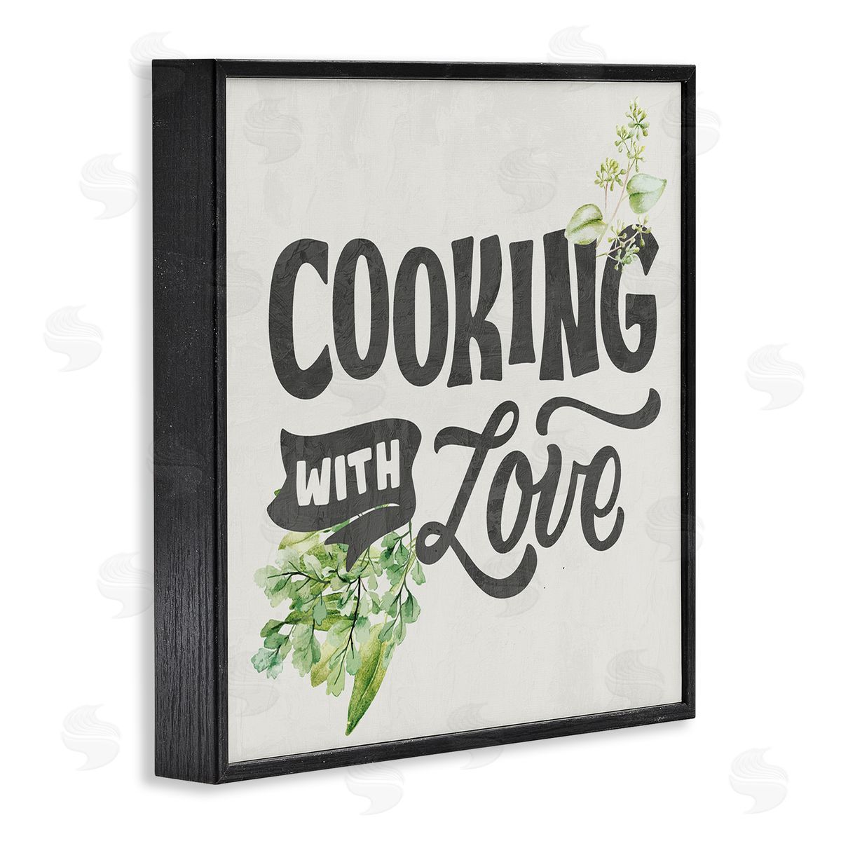 Kim Allen Cooking With Love Phrase Black Framed Glicee Wall Art Print