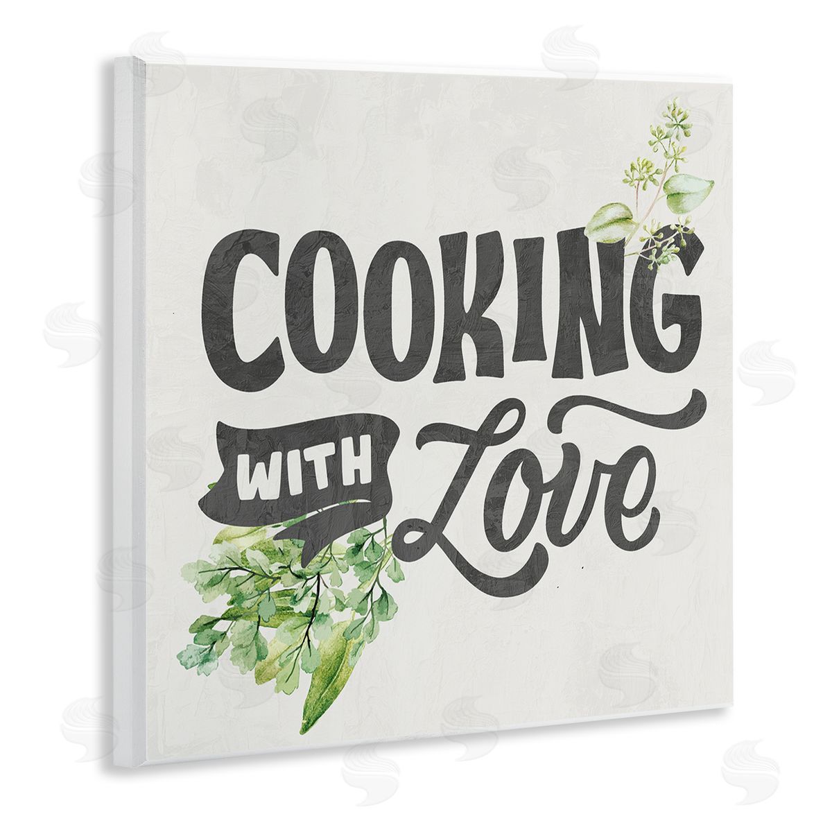Kim Allen Cooking With Love Phrase Wooden Wall Plaque Art Print