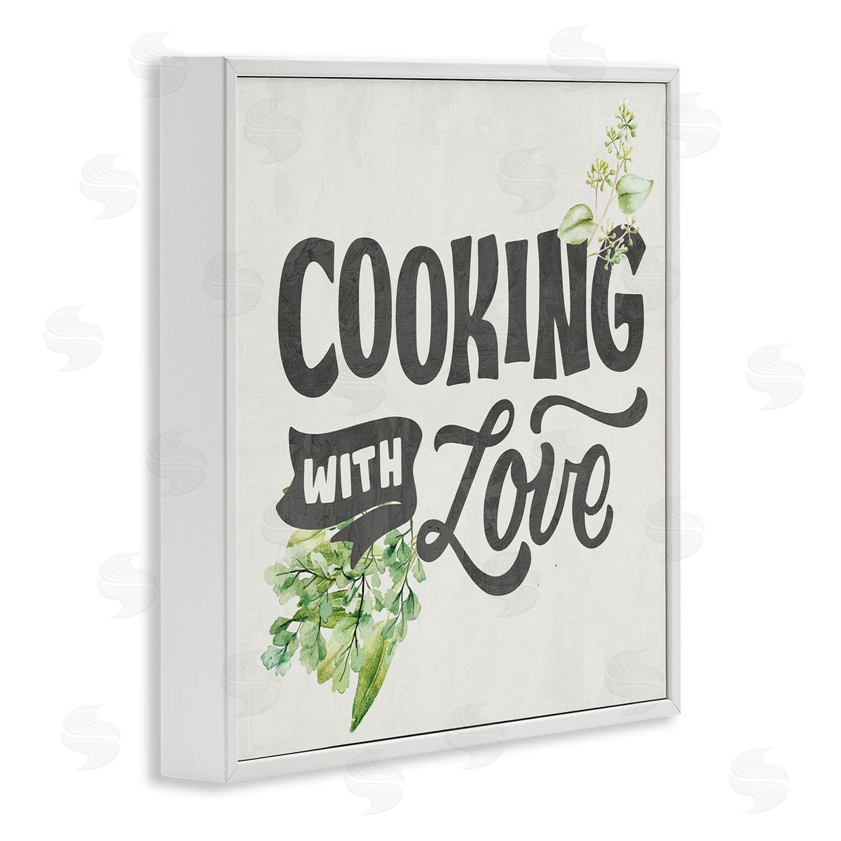 Kim Allen Cooking With Love Phrase White Framed Glicee Wall Art Print