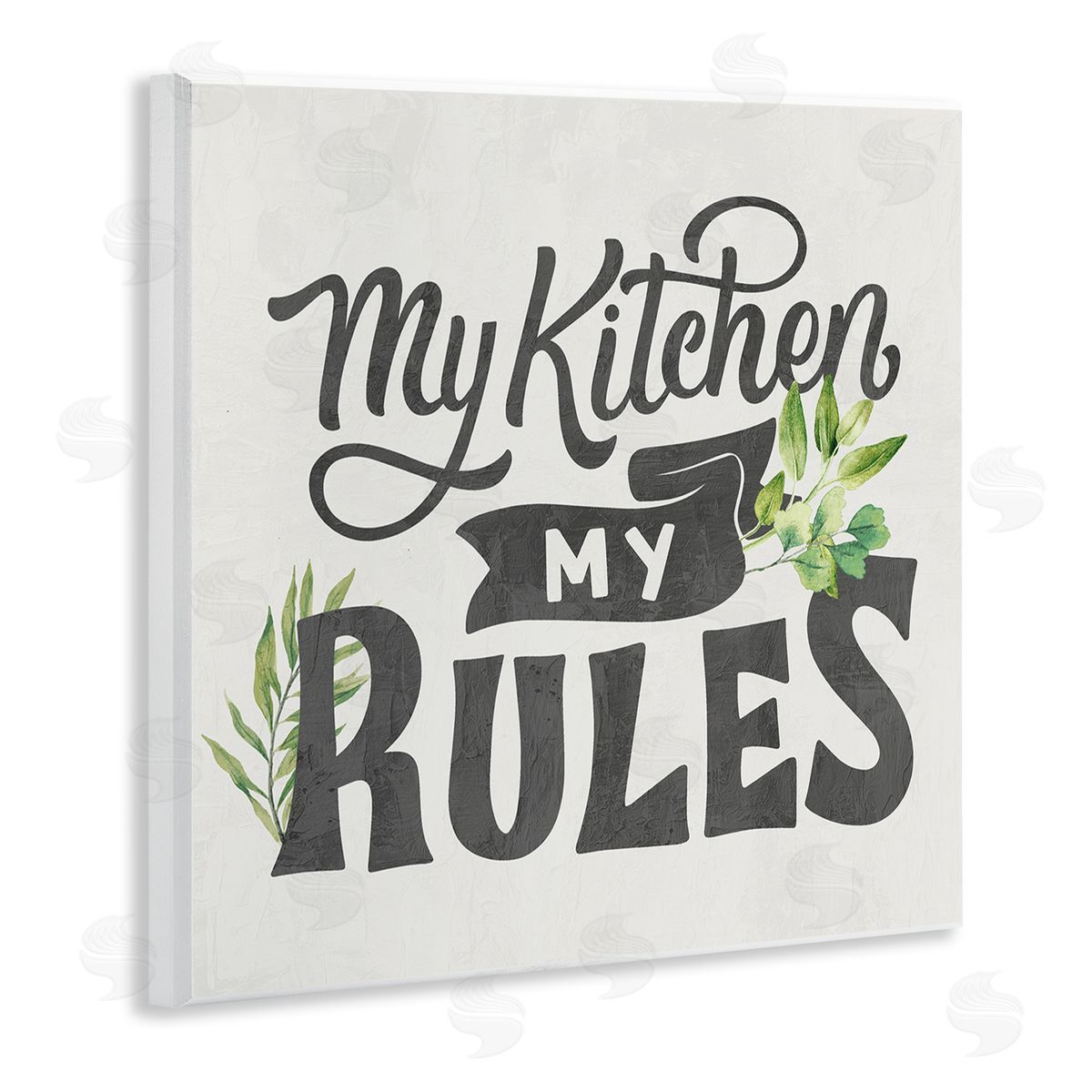 Kim Allen Retro My Kitchen Rules Wooden Wall Plaque Art Print