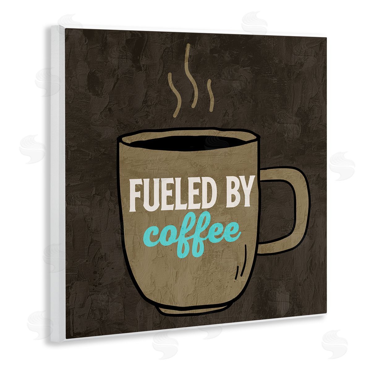 Kim Allen Fueled By Coffee Phrase Wooden Wall Plaque Art Print