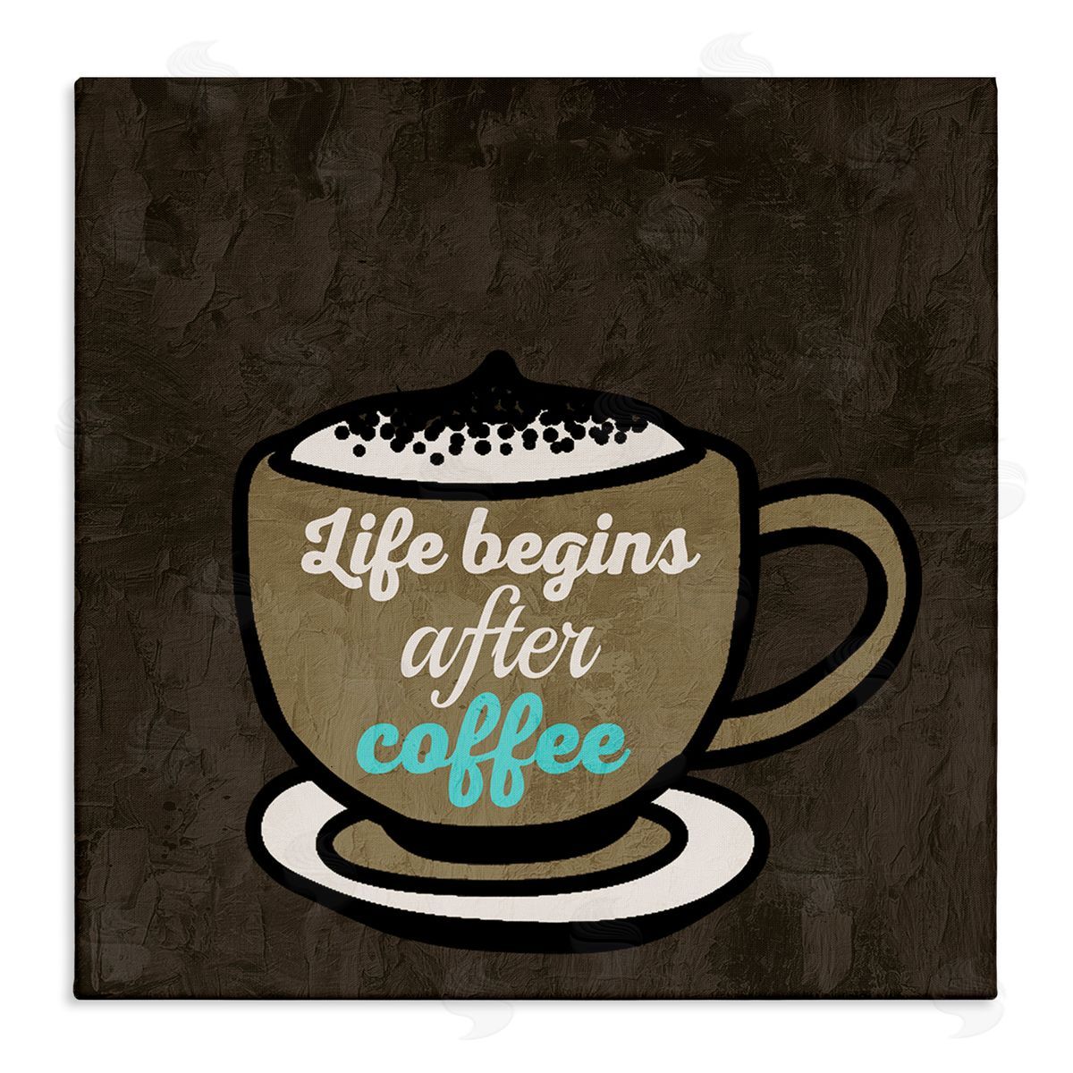 Kim Allen Life Begins After Coffee Stretched Canvas Wall Art Print