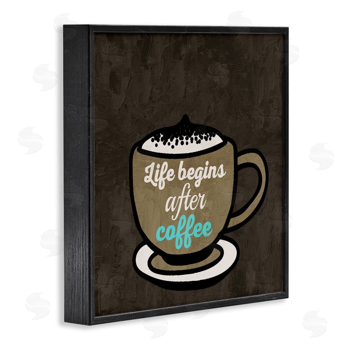 Kim Allen Life Begins After Coffee Black Framed Glicee Wall Art Print