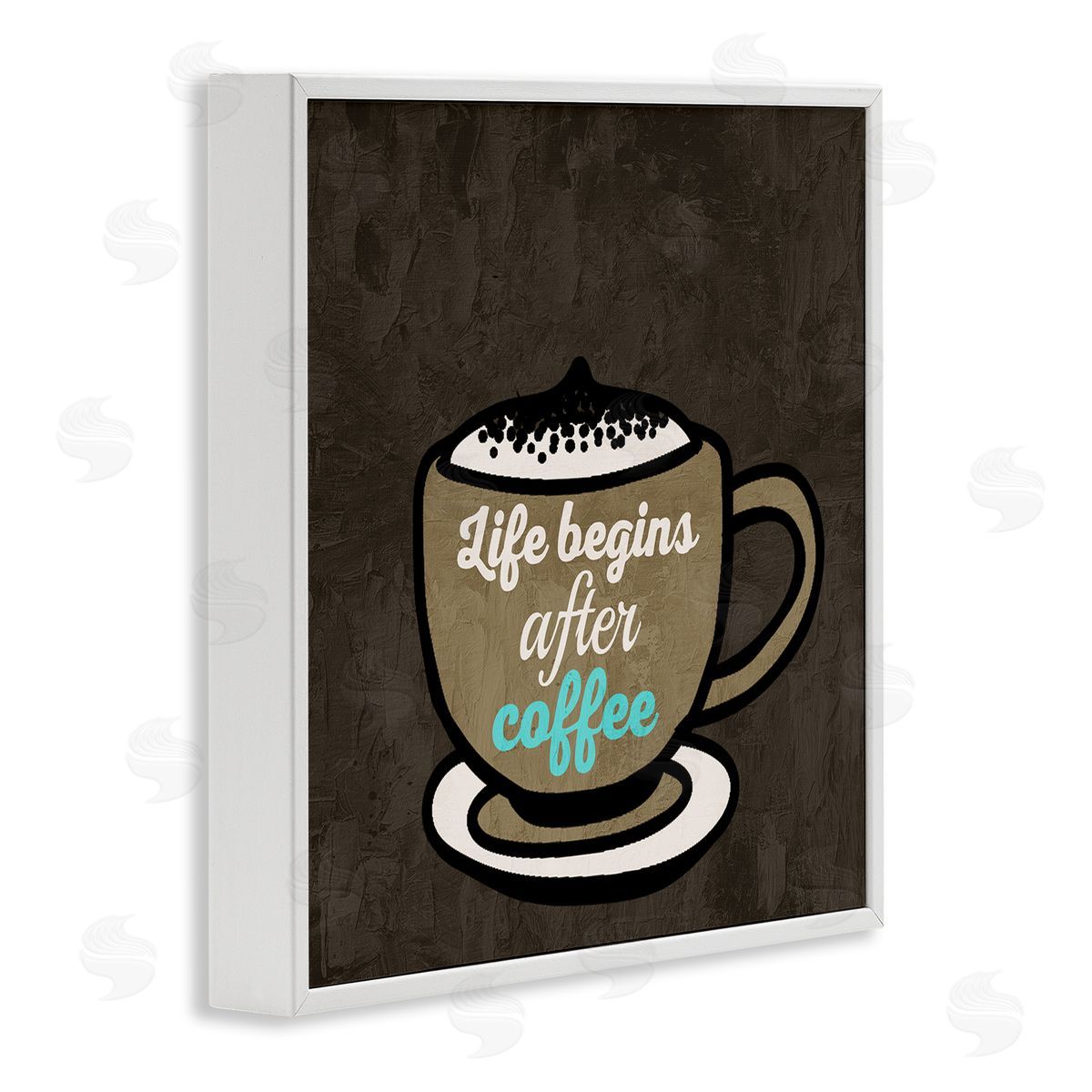 Kim Allen Life Begins After Coffee White Framed Glicee Wall Art Print