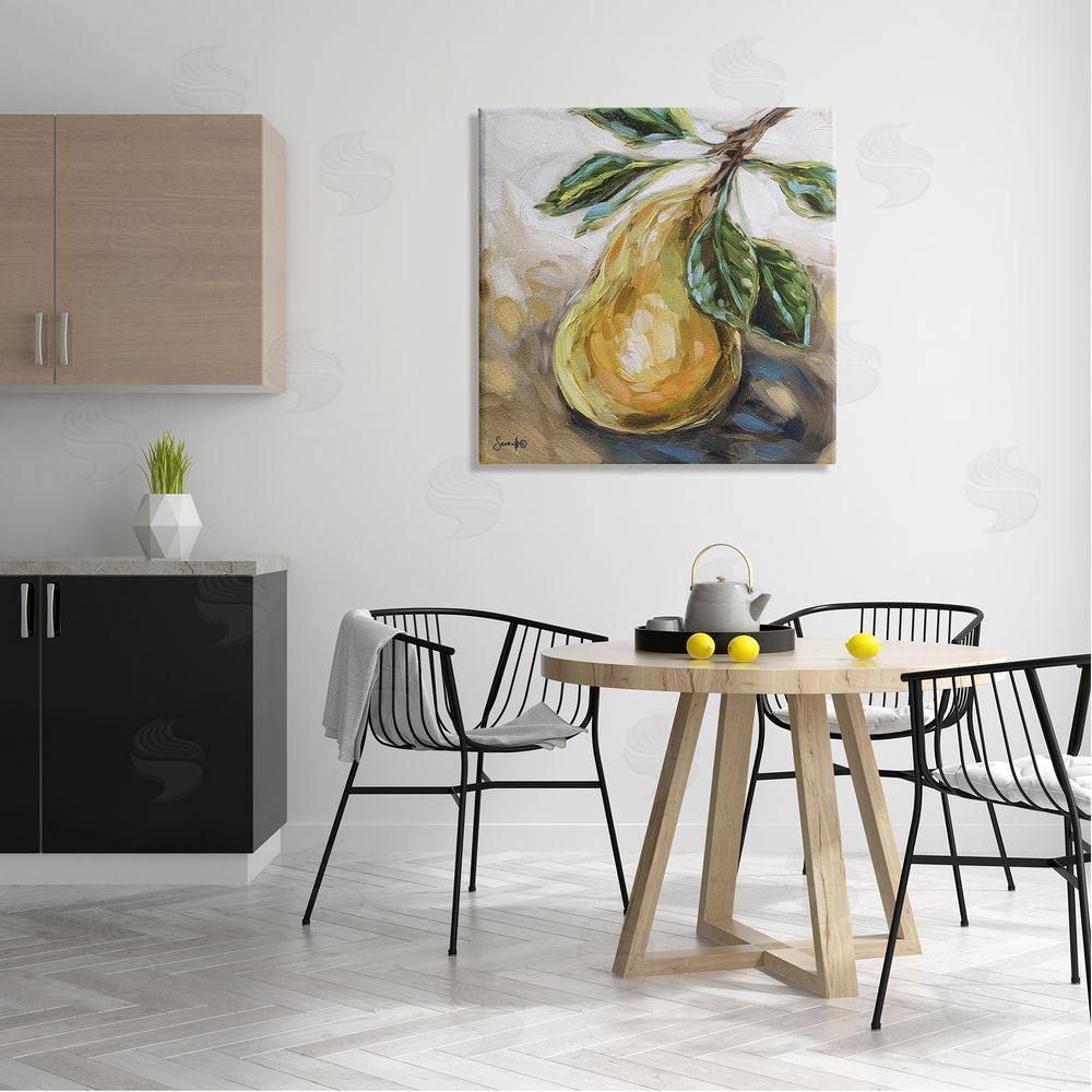 Sara G. Designs Pear Still Life Painting Canvas Wall Art in Room
