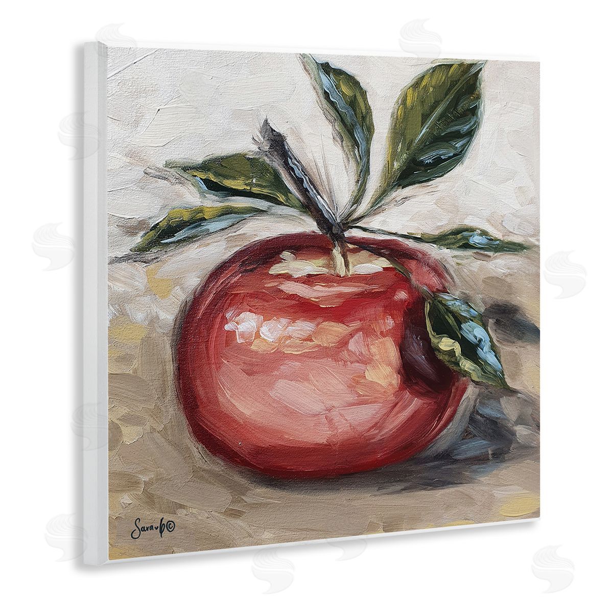 Sara G. Designs Traditional Apple Painting Wooden Wall Plaque Art Print