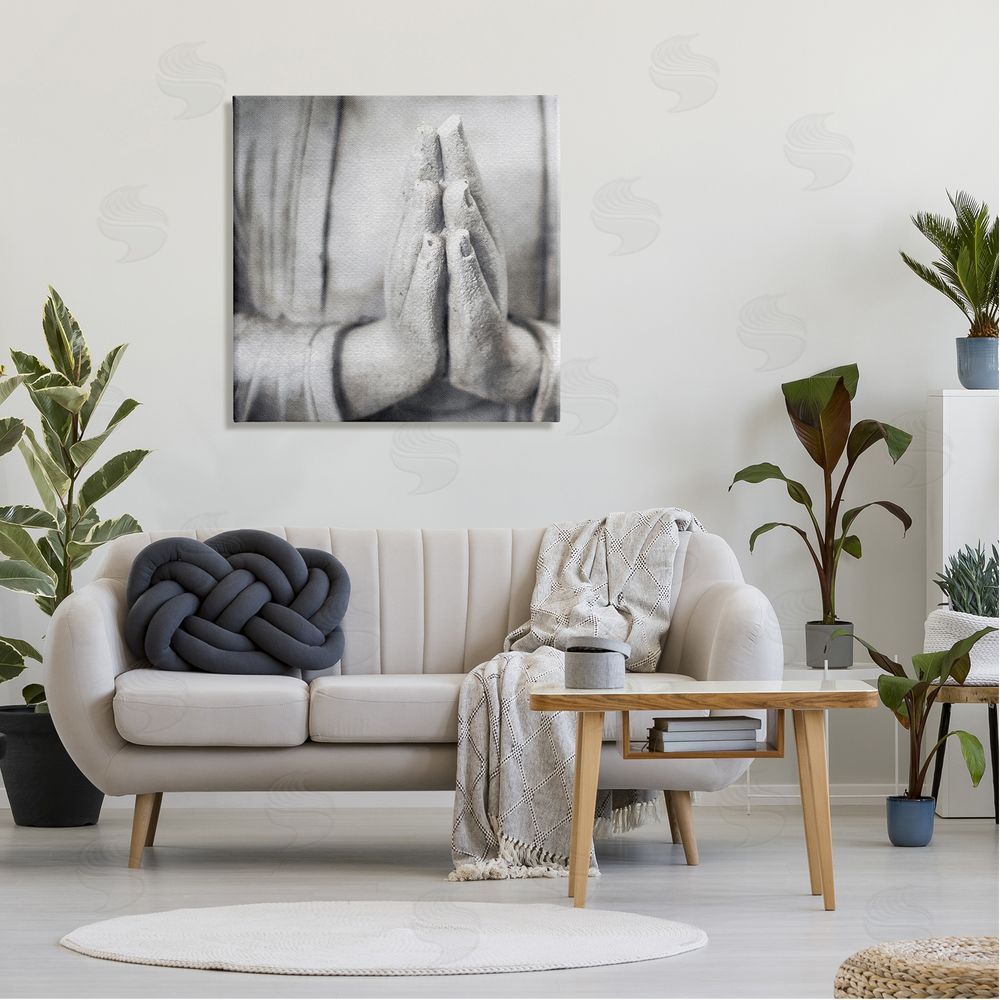 LSR Design Studio Buddha Prayer Hands Canvas Wall Art in Room