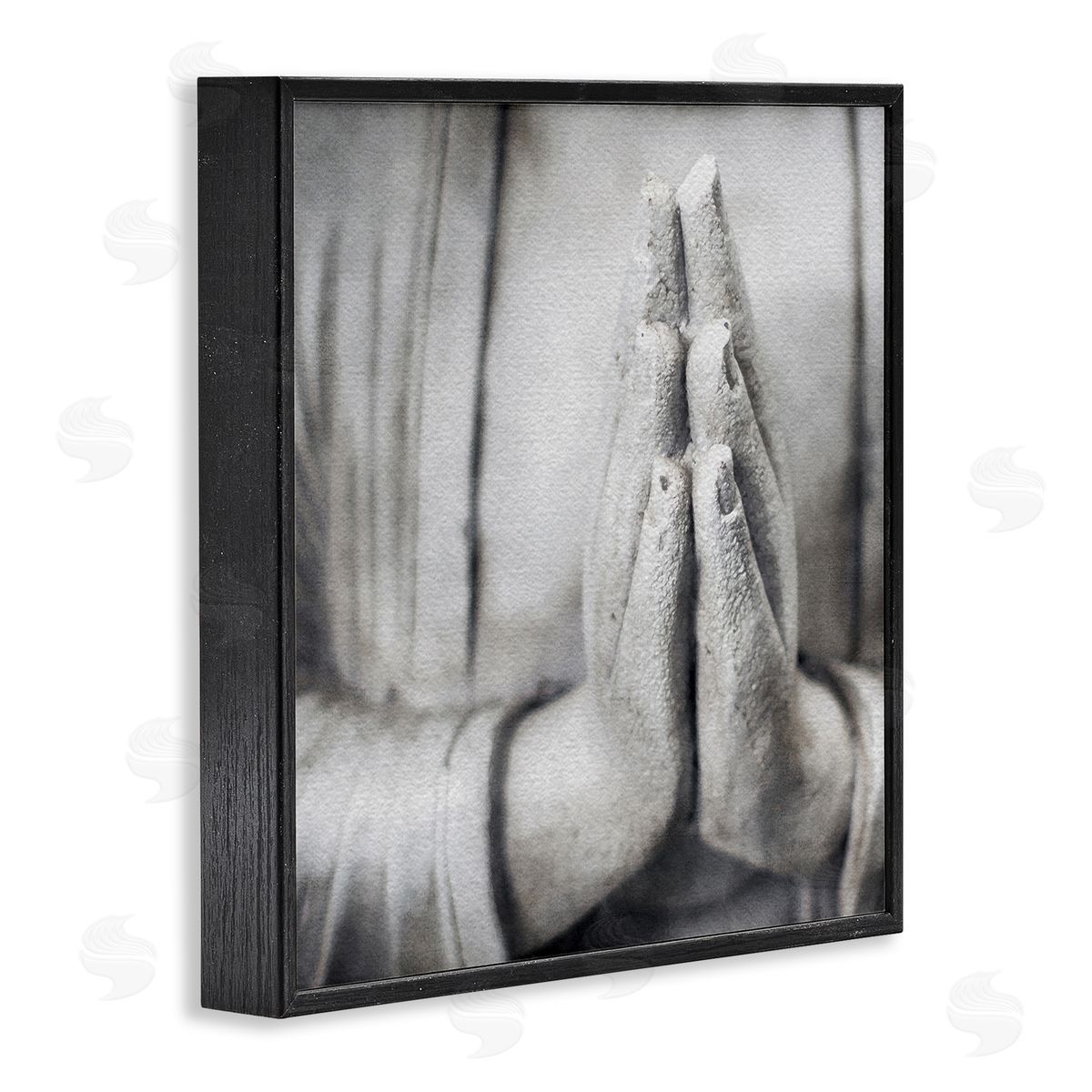 LSR Design Studio Buddha Prayer Hands Black Framed Glicee Wall Art Print