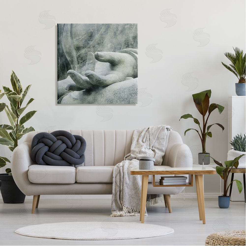 LSR Design Studio Buddha Meditation Hands Canvas Wall Art in Room