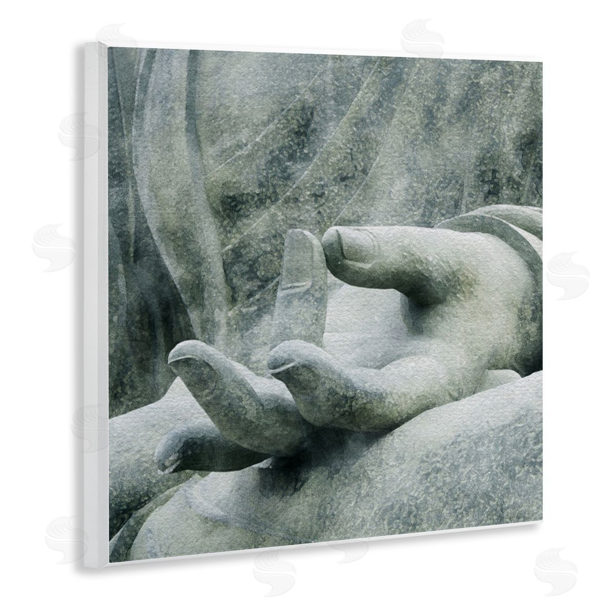 LSR Design Studio Buddha Meditation Hands Wooden Wall Plaque Art Print