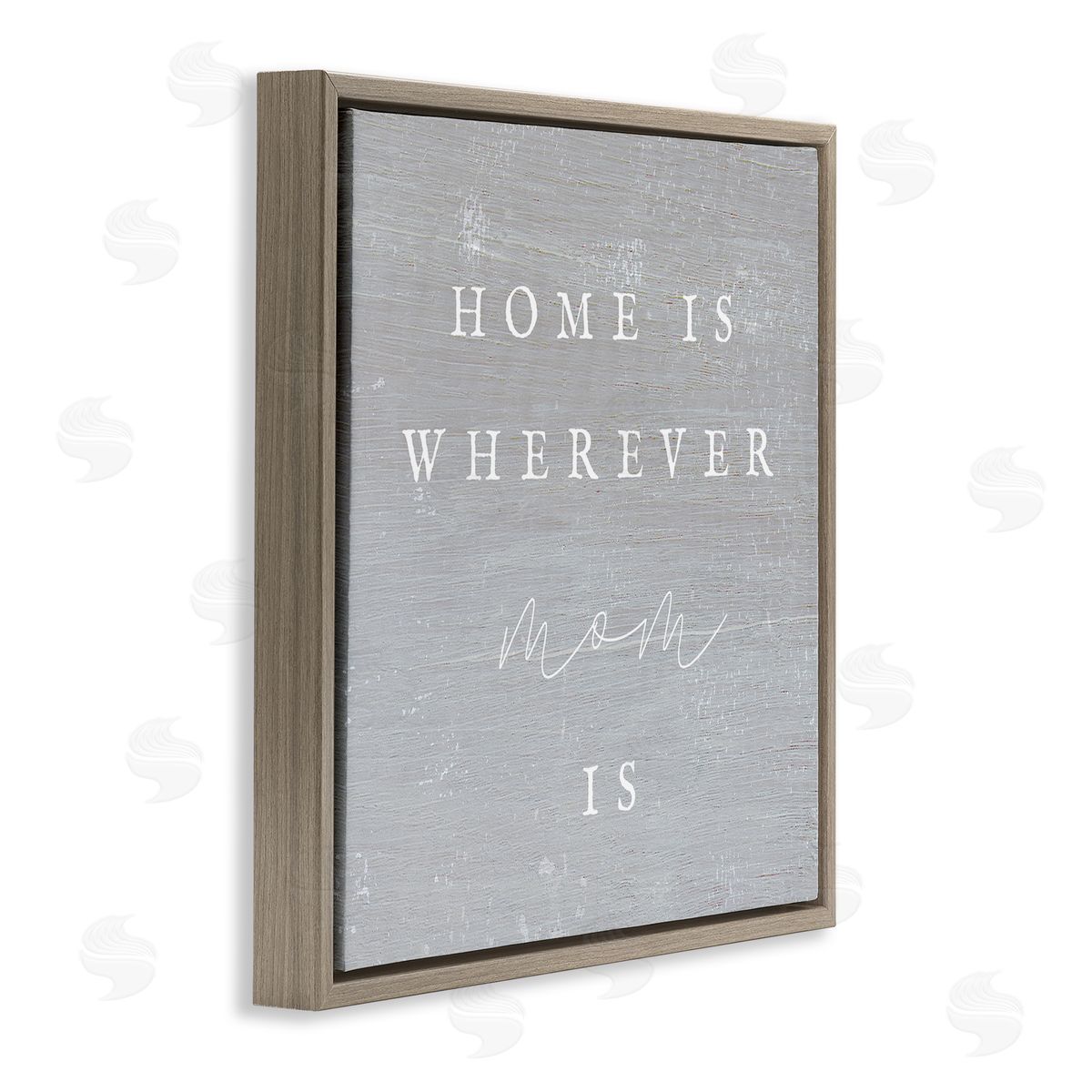 Stupell Studio Where Mom Is Phrase Brown Floating Frame Canvas Wall Art Print