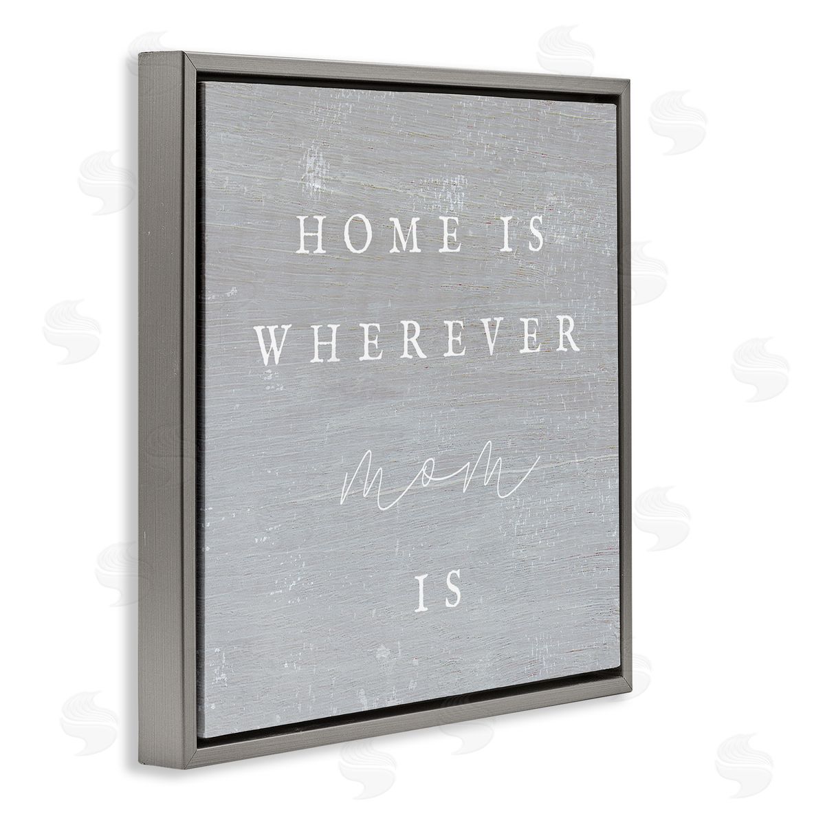 Stupell Studio Where Mom Is Phrase Gray Floating Frame Canvas Wall Art Print
