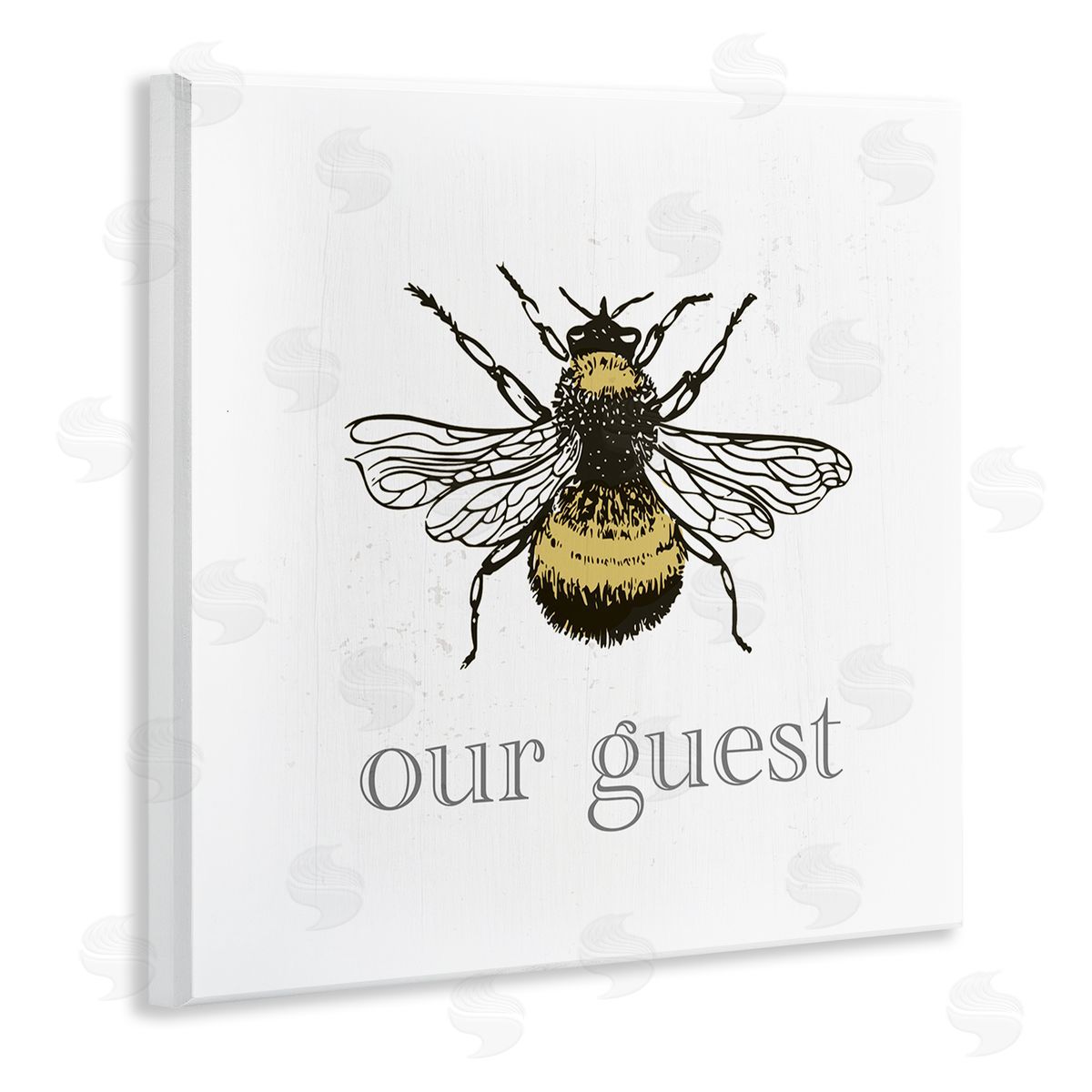 Stupell Studio Vintage Bee Our Guest Wooden Wall Plaque Art Print