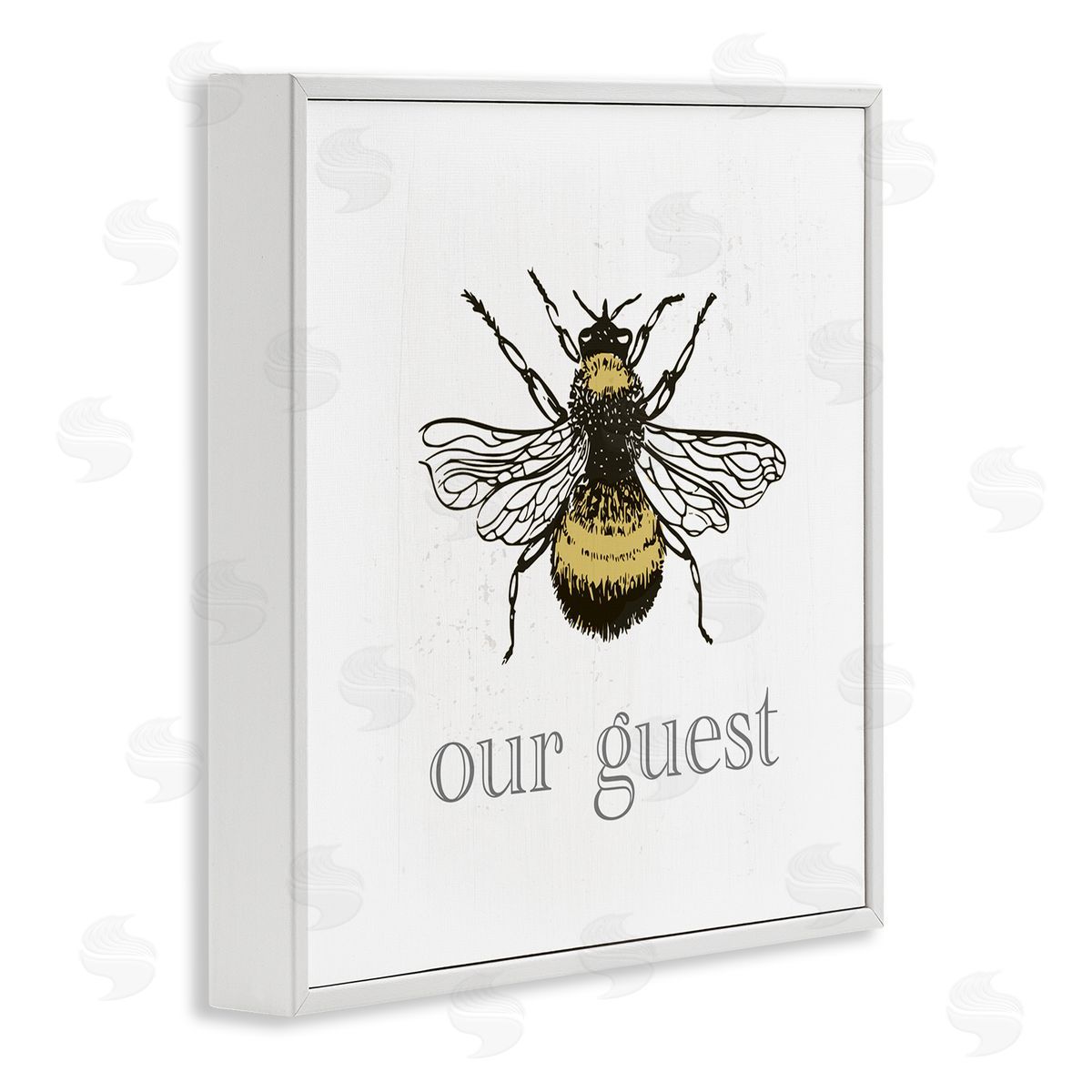 Stupell Studio Vintage Bee Our Guest White Framed Glicee Wall Art Print