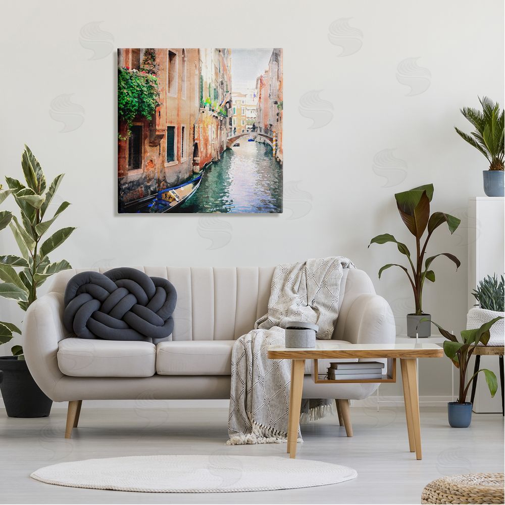 LSR Design Studio Gondola in Canal Canvas Wall Art in Room