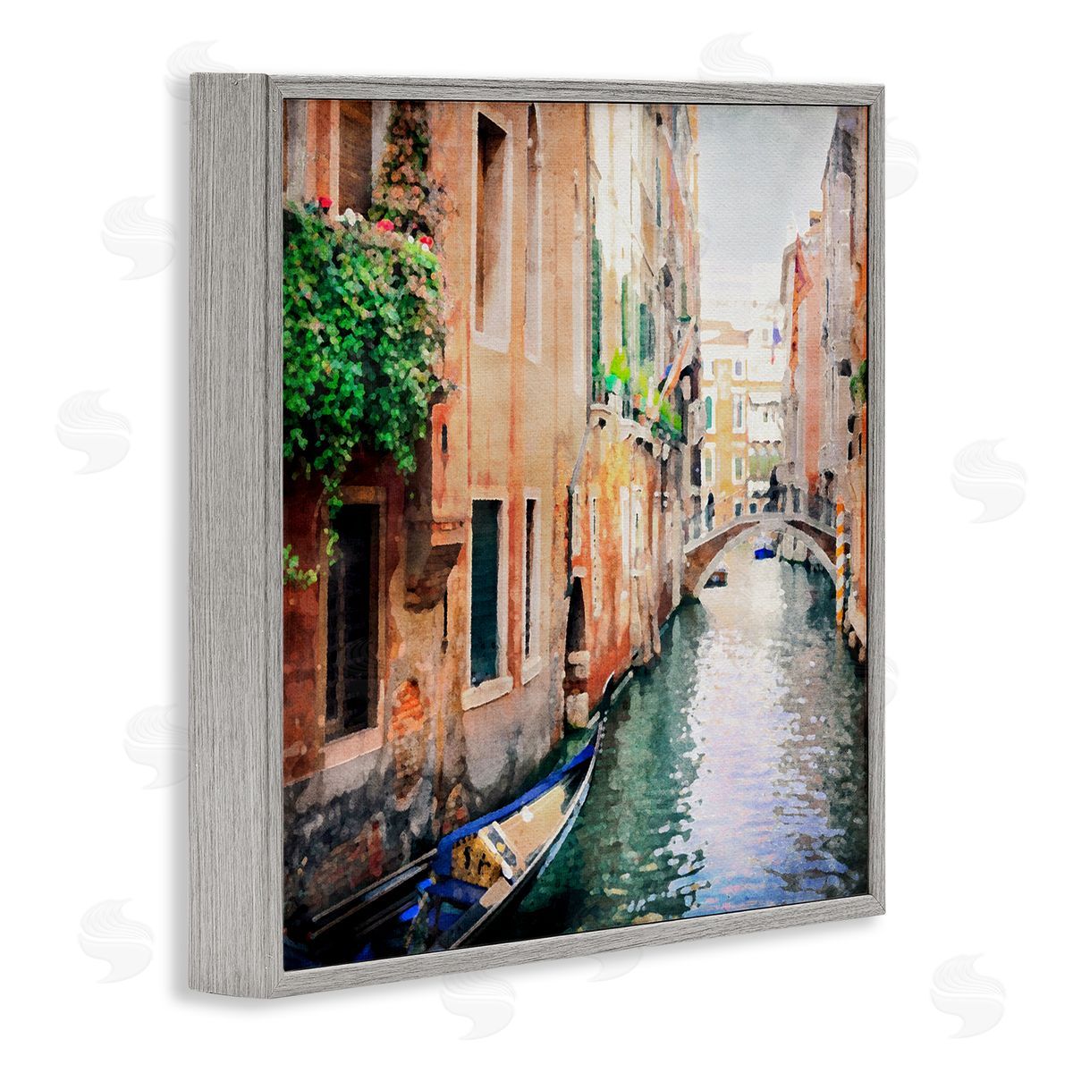 LSR Design Studio Gondola in Canal Gray Framed Glicee Wall Art Print