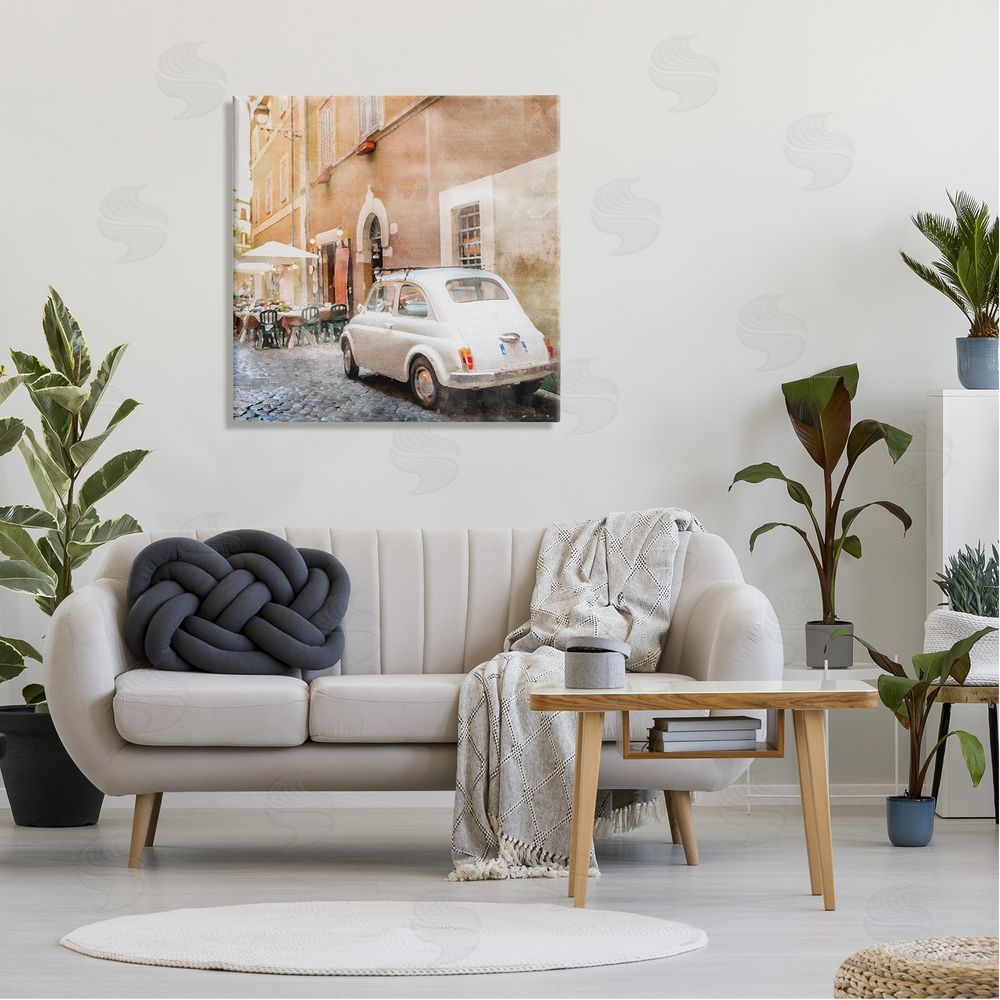 LSR Design Studio White Buggy in City Canvas Wall Art in Room