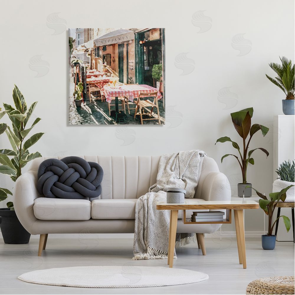 LSR Design Studio Italian Bistro Scene Canvas Wall Art in Room