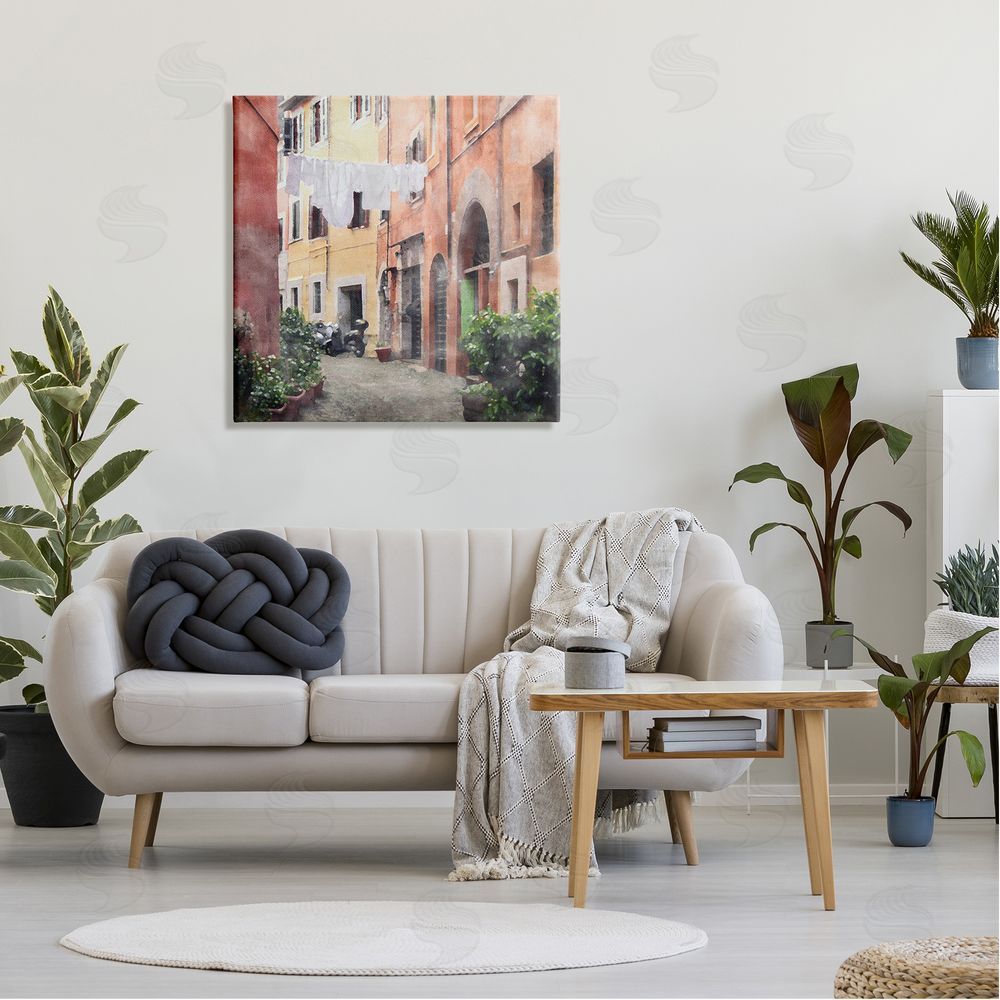 LSR Design Studio Italy Street View Canvas Wall Art in Room