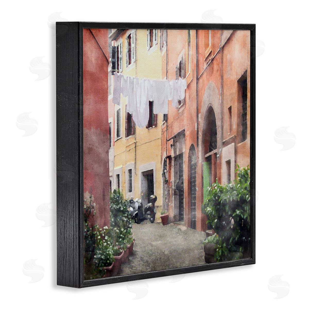 LSR Design Studio Italy Street View Black Framed Glicee Wall Art Print