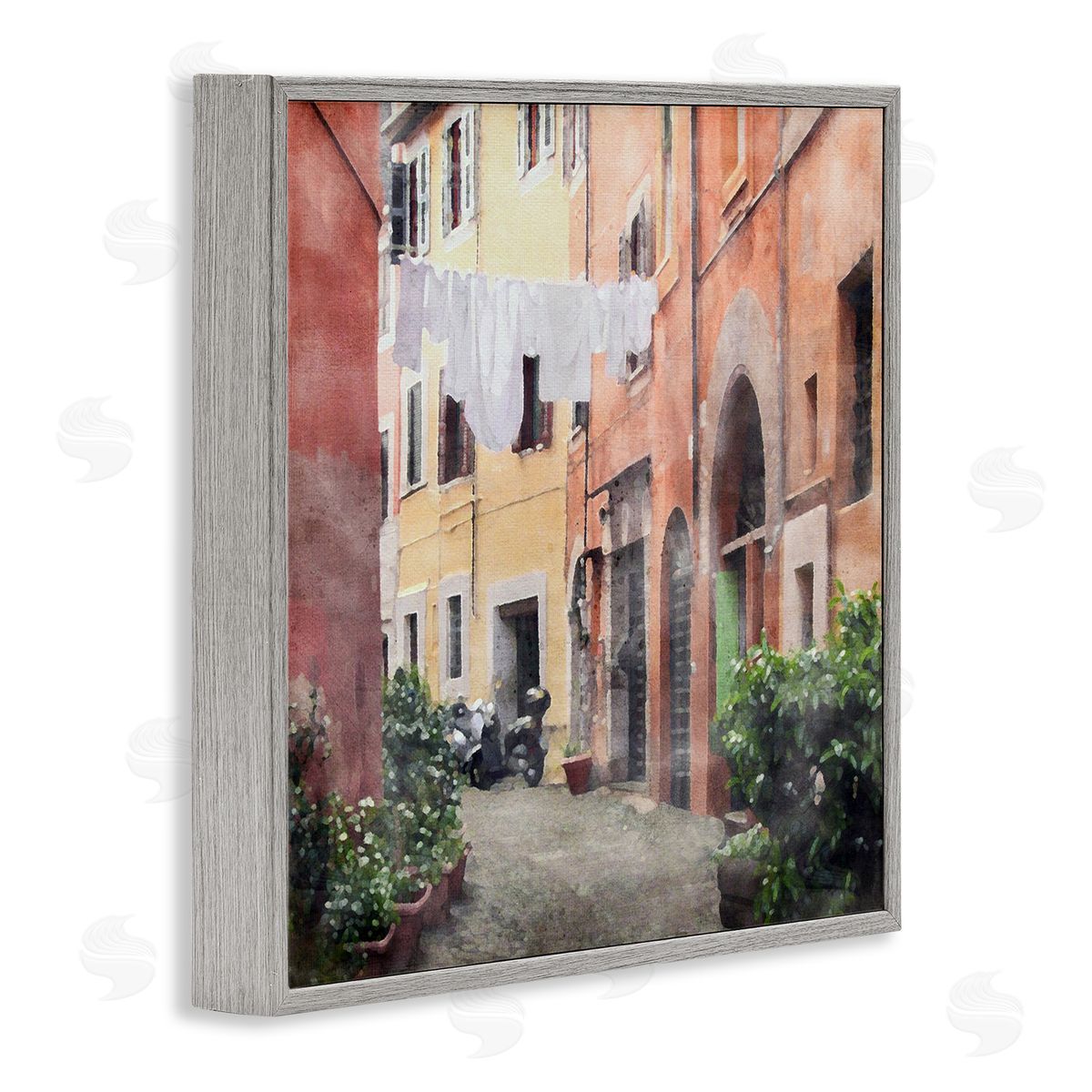 LSR Design Studio Italy Street View Gray Framed Glicee Wall Art Print