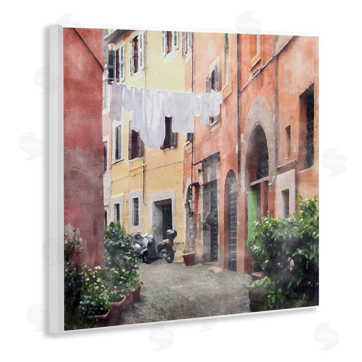 LSR Design Studio Italy Street View Wooden Wall Plaque Art Print