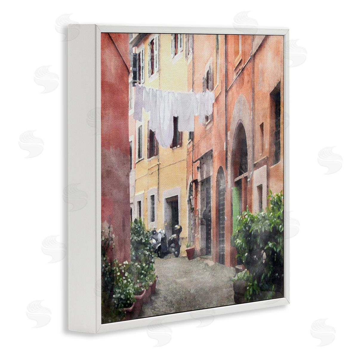 LSR Design Studio Italy Street View White Framed Glicee Wall Art Print