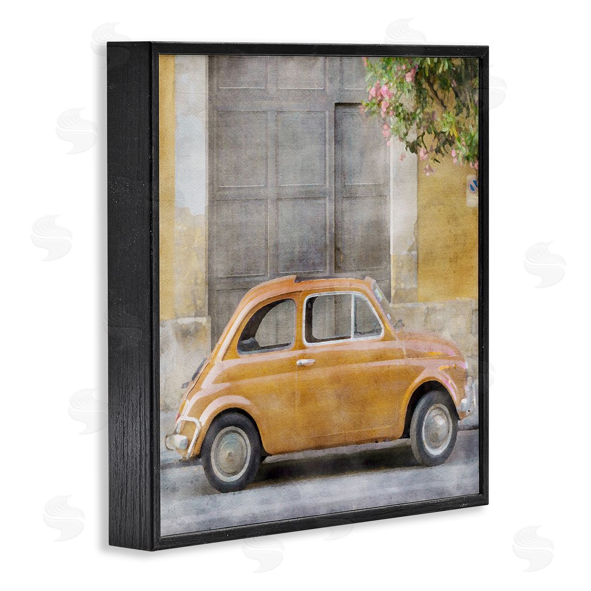 LSR Design Studio Yellow Buggy Car Black Framed Glicee Wall Art Print