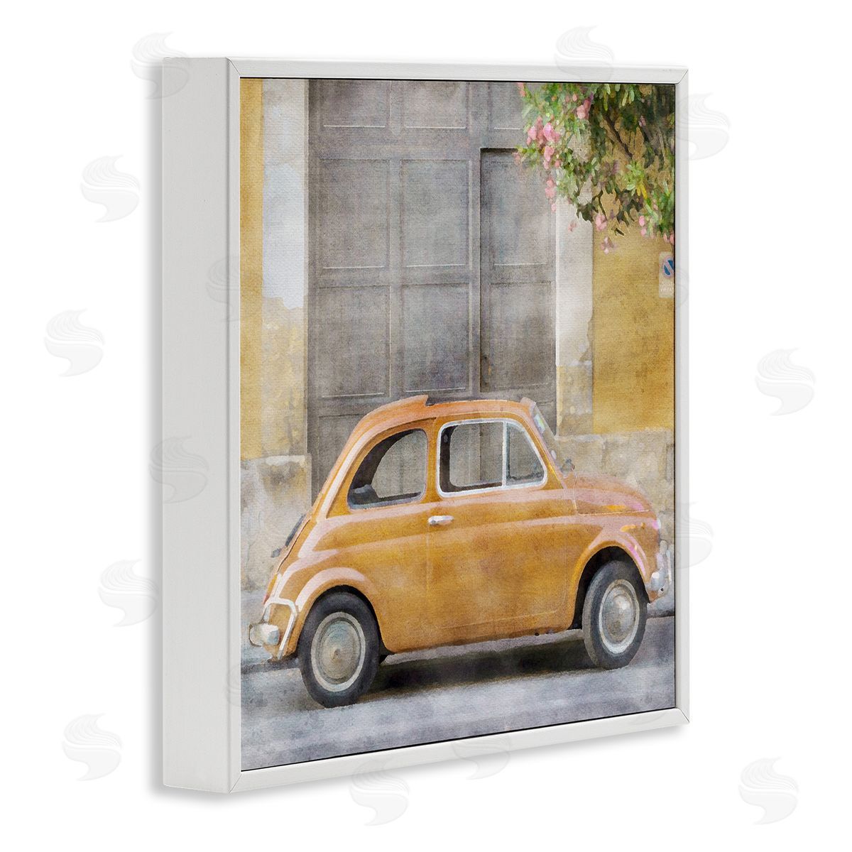 LSR Design Studio Yellow Buggy Car White Framed Glicee Wall Art Print