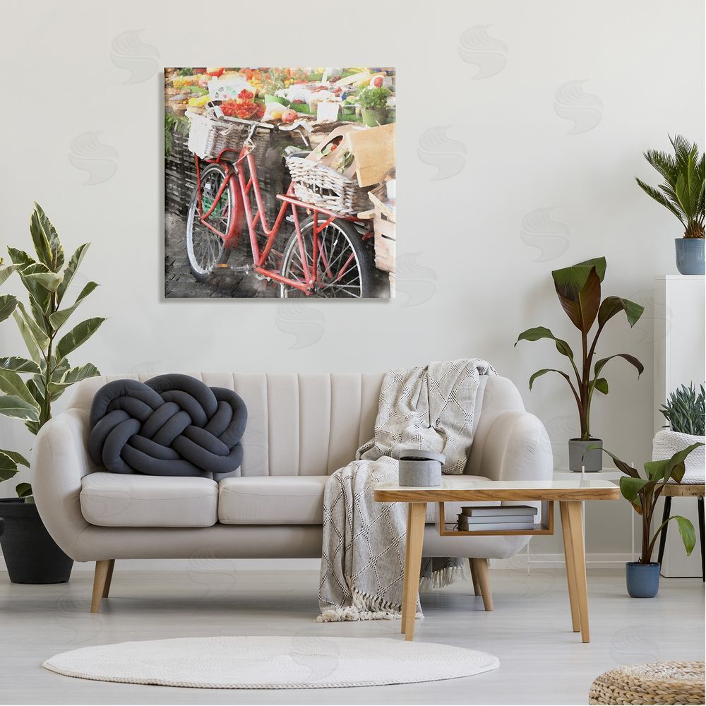 LSR Design Studio Bike at Farmer's Market Canvas Wall Art in Room