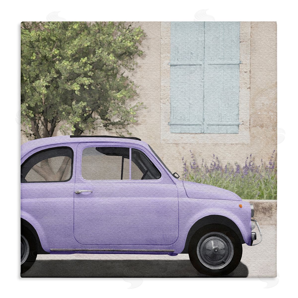 LSR Design Studio Antique Purple Buggy Stretched Canvas Wall Art Print