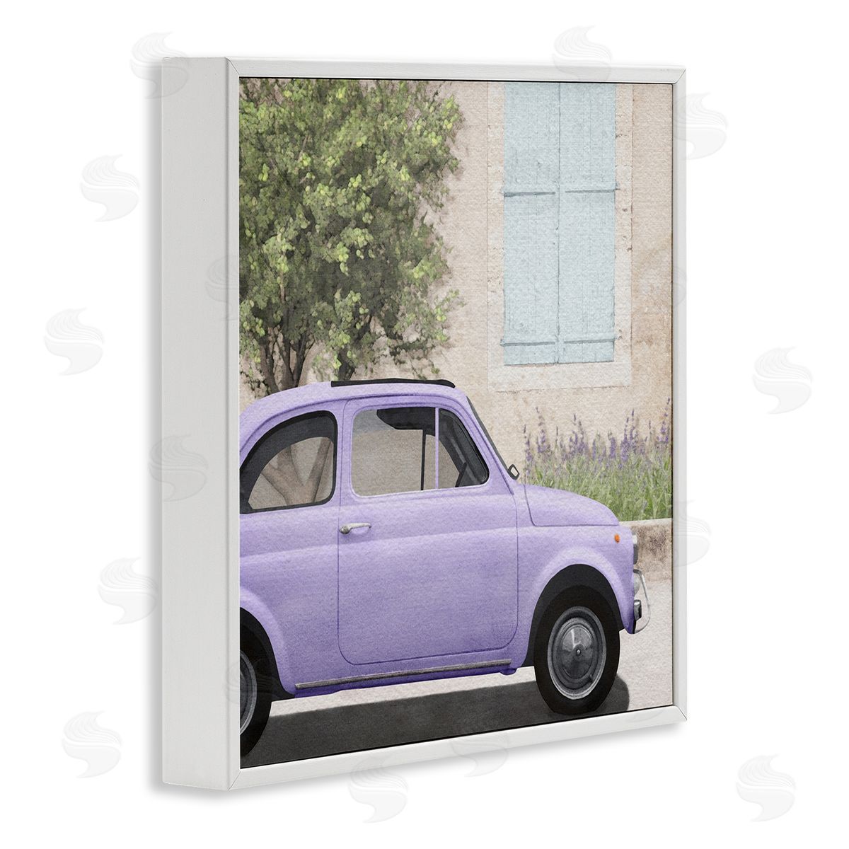 LSR Design Studio Antique Purple Buggy White Framed Glicee Wall Art Print