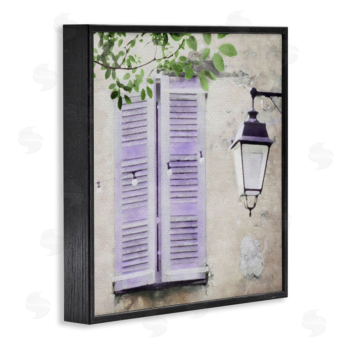 LSR Design Studio Purple Shutters Scenery Black Framed Glicee Wall Art Print