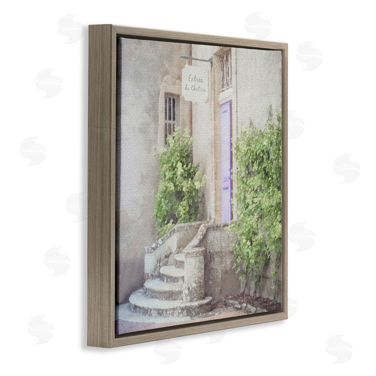 LSR Design Studio French Shop View Brown Floating Frame Canvas Wall Art Print