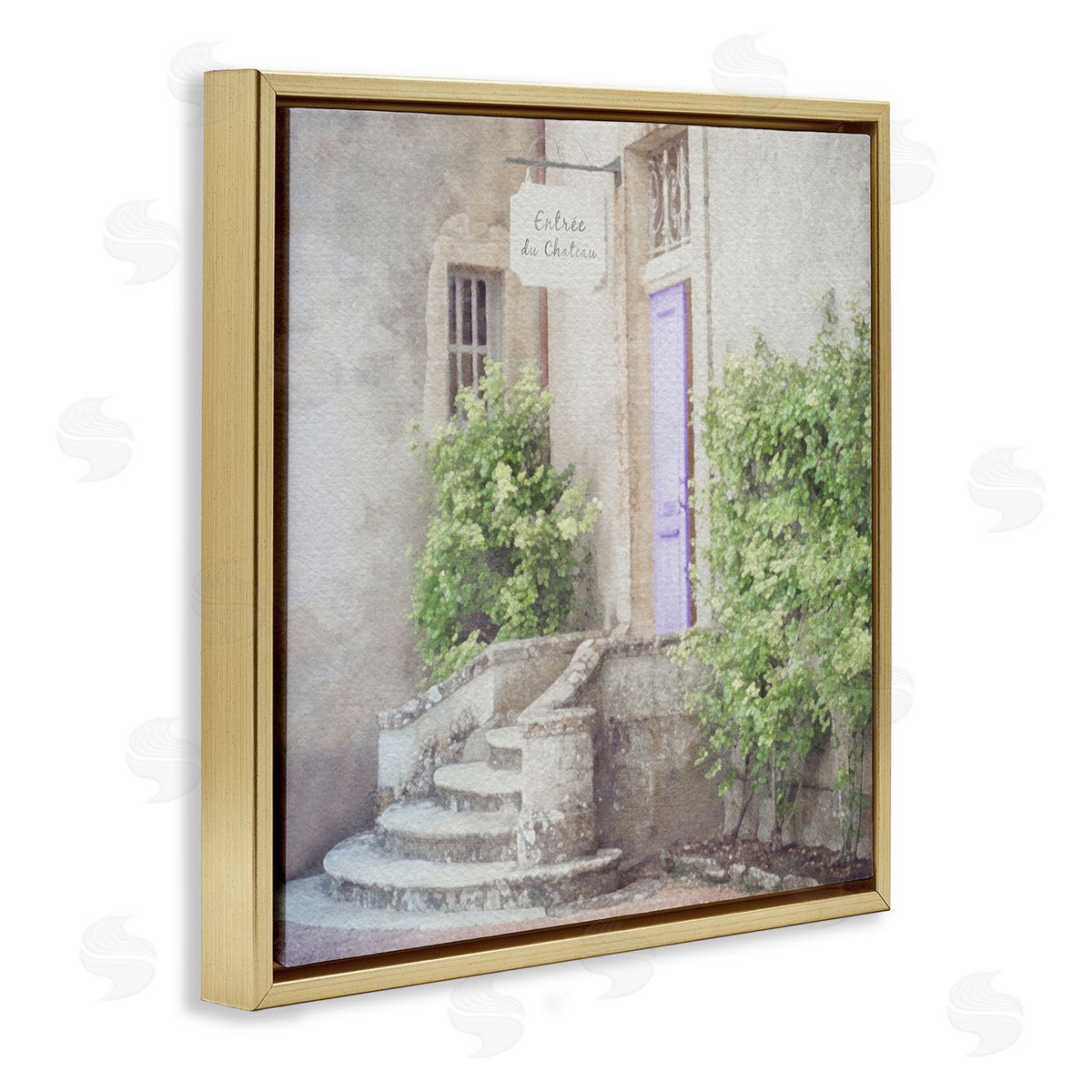 LSR Design Studio French Shop View Gold Floating Frame Canvas Wall Art Print