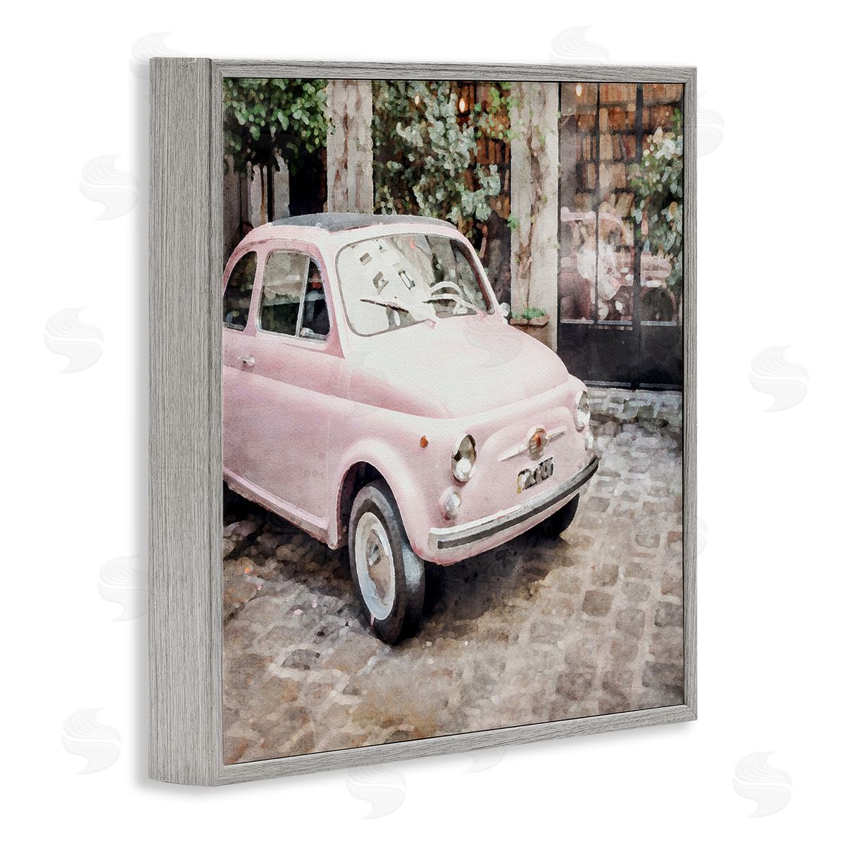 LSR Design Studio Pink Buggy in France Gray Framed Glicee Wall Art Print