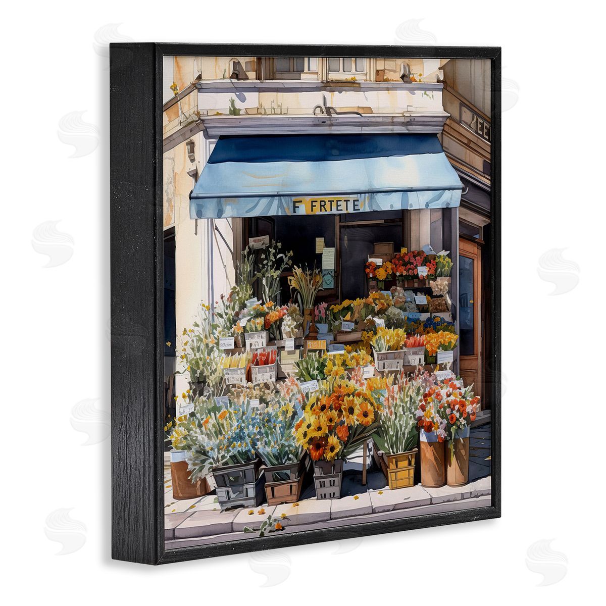 LSR Design Studio Urban Flower Shop Black Framed Glicee Wall Art Print