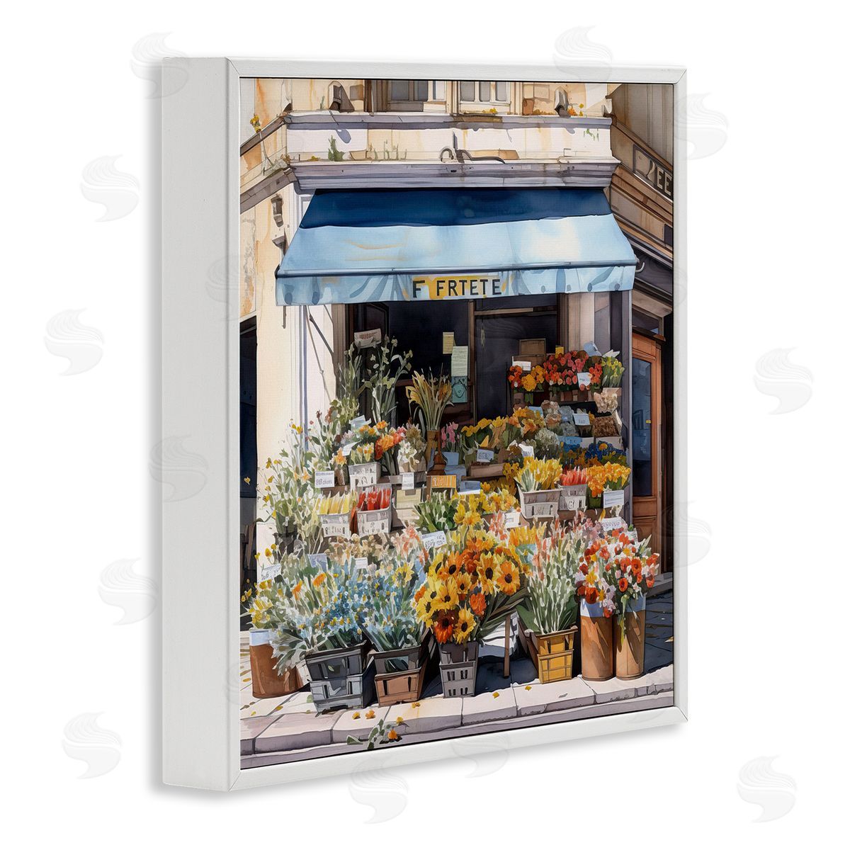 LSR Design Studio Urban Flower Shop White Framed Glicee Wall Art Print