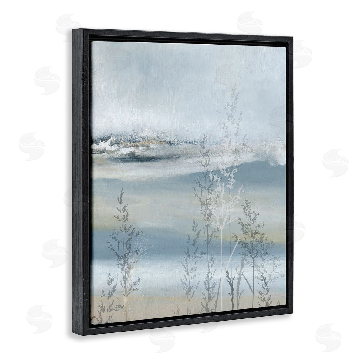 Carol Robinson Abstract Blue Landscape Black Floater Frame Canvas Artside_