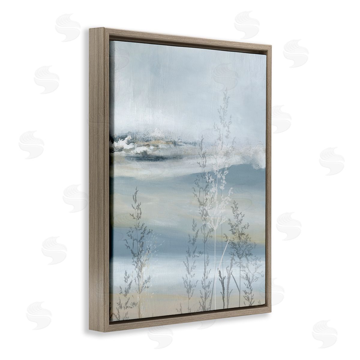 Carol Robinson Abstract Blue Landscape Brown Floater Frame Canvas Artside_