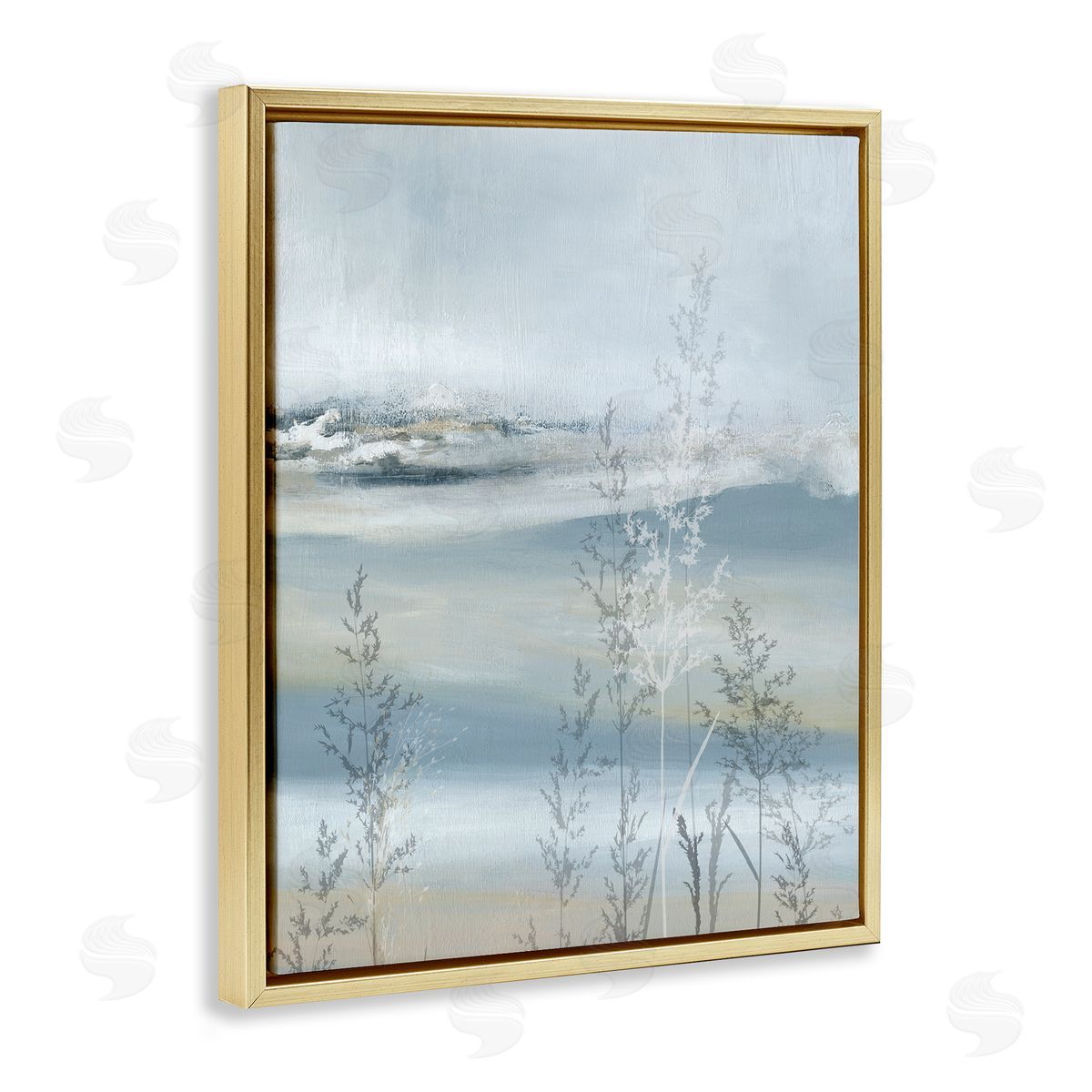 Carol Robinson Abstract Blue Landscape Gold Floater Frame Canvas Artside_
