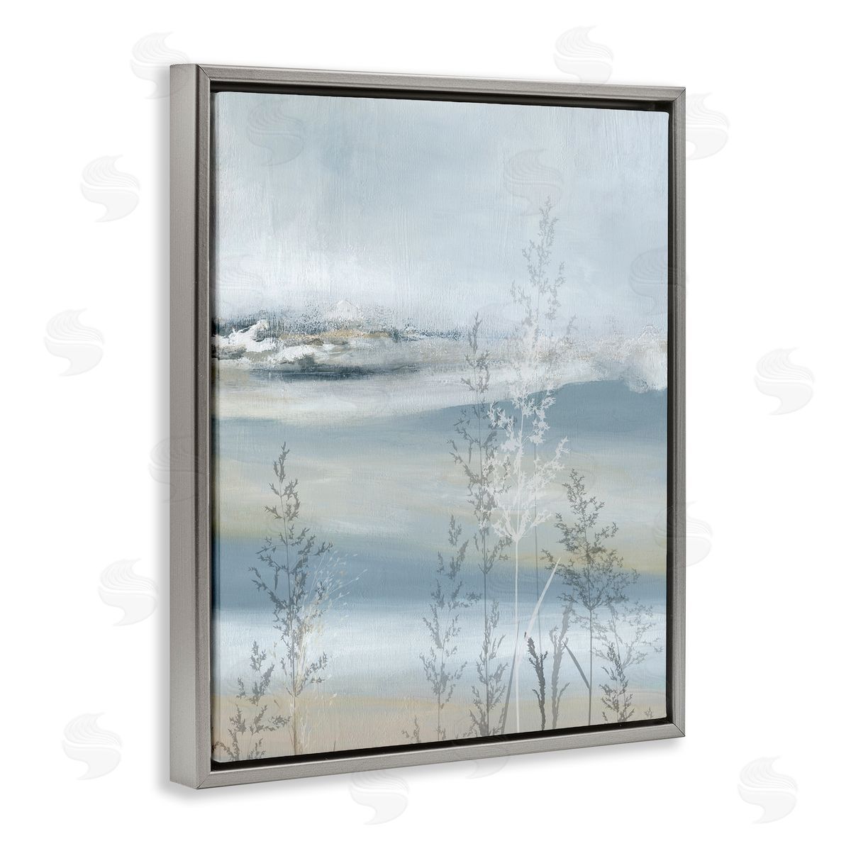 Carol Robinson Abstract Blue Landscape Gray Floater Frame Canvas Artside_