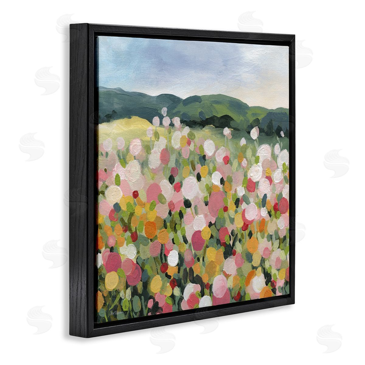 Carol Robinson Meadow Landscape Painting Black Floater Frame Canvas Artside_