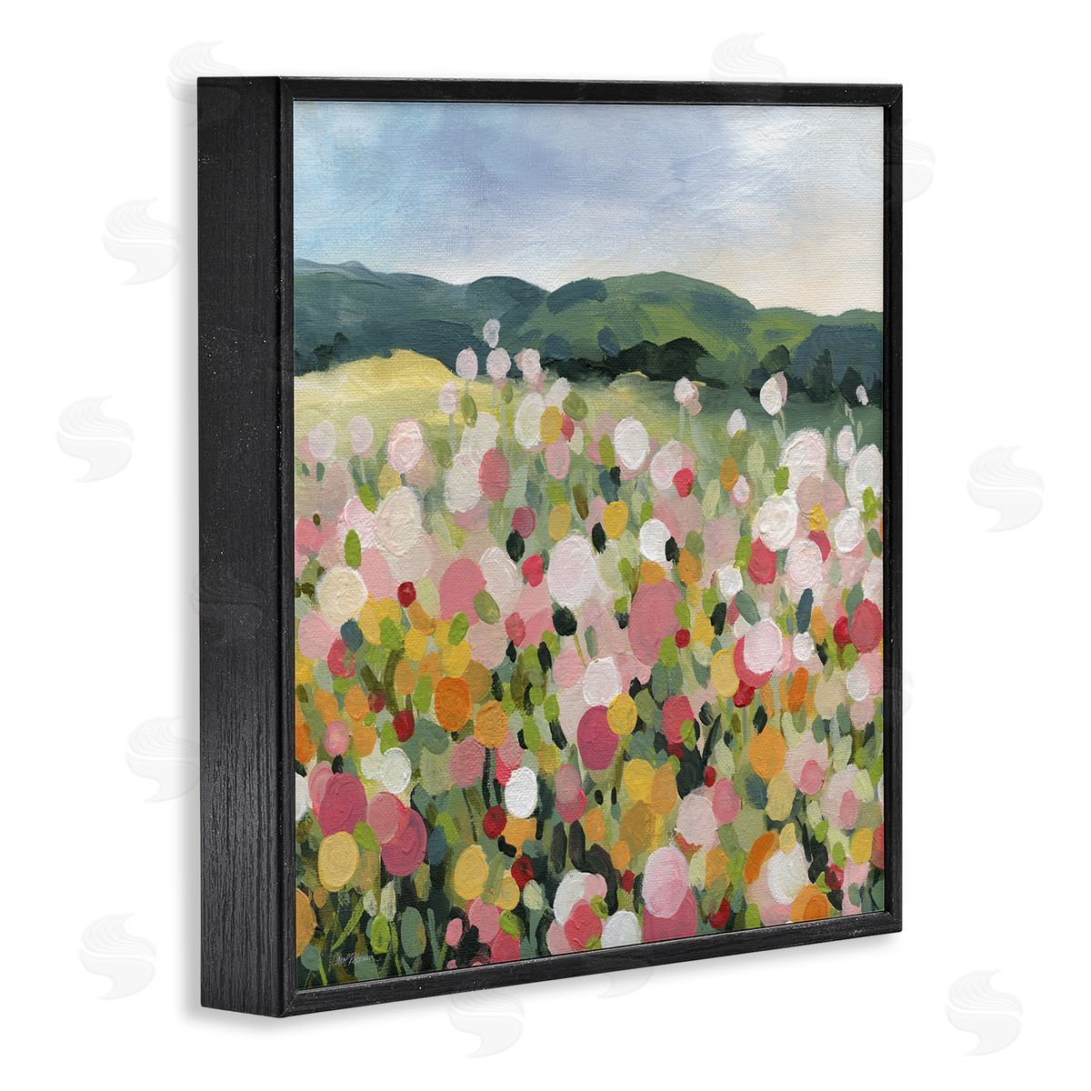Carol Robinson Meadow Landscape Painting Black Framed Giclee Wall Artside_